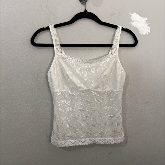 Vassarette White Lace Y2K Tank Top Delicate Size Medium - Picture 1 of 12